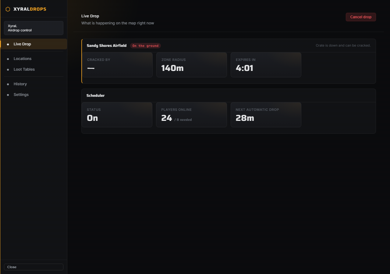 XS-AirDrops — Drop control