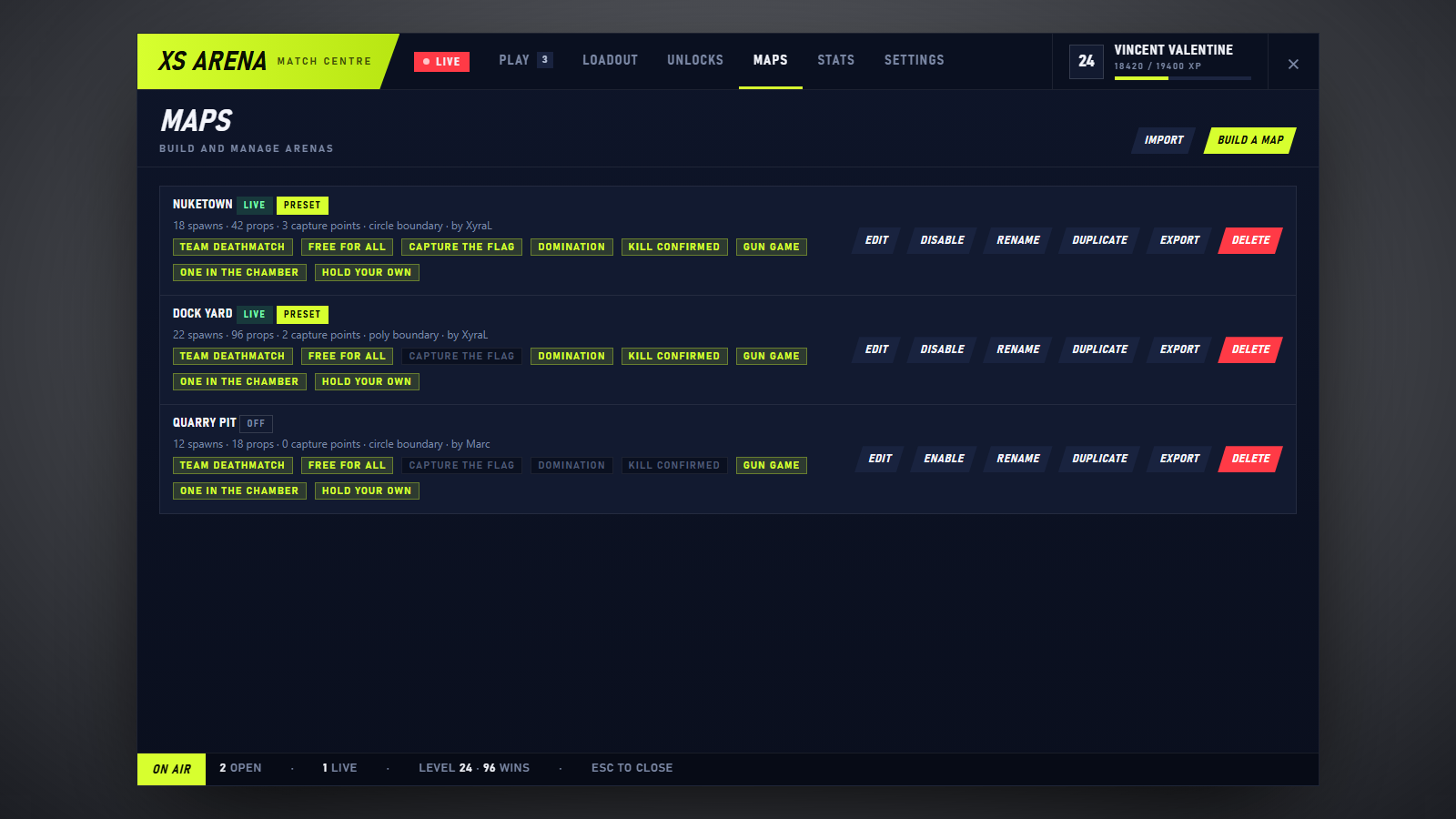 XS-Arena — Maps