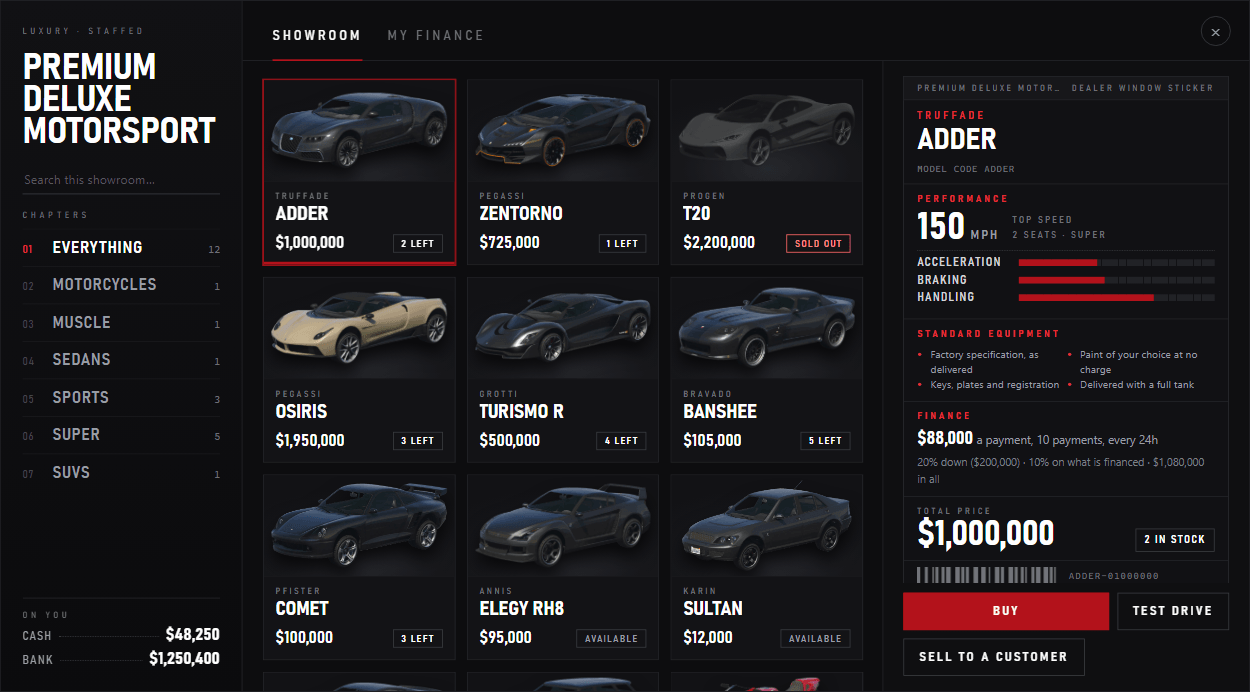 XS-Dealerships — The showroom