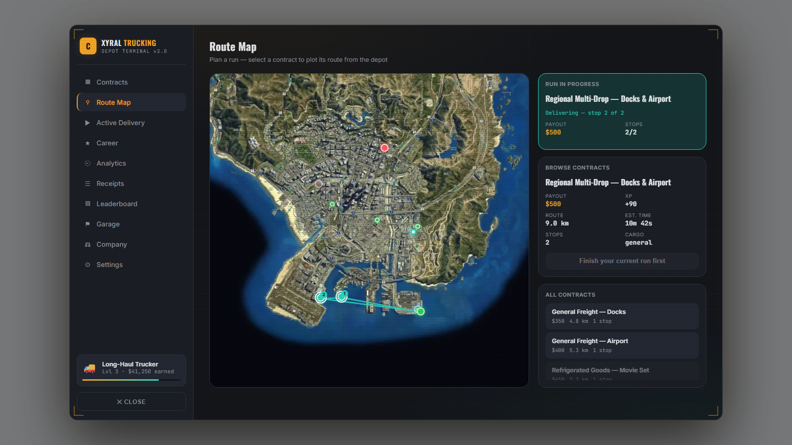 XS-Trucking — Route map